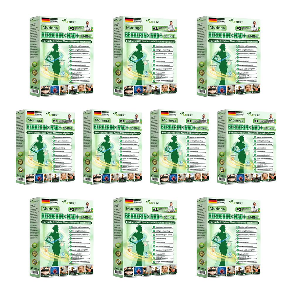 Offizieller Store 🇩🇪 |🦅𝐆𝐅𝐎𝐔𝐊® Moringa · Berberin × NAD+ 10-in-1 Advanced Nano Mikronadel-Patch 🇩🇪 (Nur einmal täglich, sichtbare Veränderungen in 7 Tagen) ✅ Für Fettleibigkeit, schlaffe Haut, Diabetes, Schlafapnoe, Gelenkprobleme und mehr