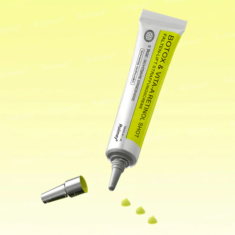 👨‍⚕️Jetzt jugendliche Haut zurückgewinnen 💫Rolimey® Botox & Vita-A Retinol Shot Falten-Lift Straffungscreme