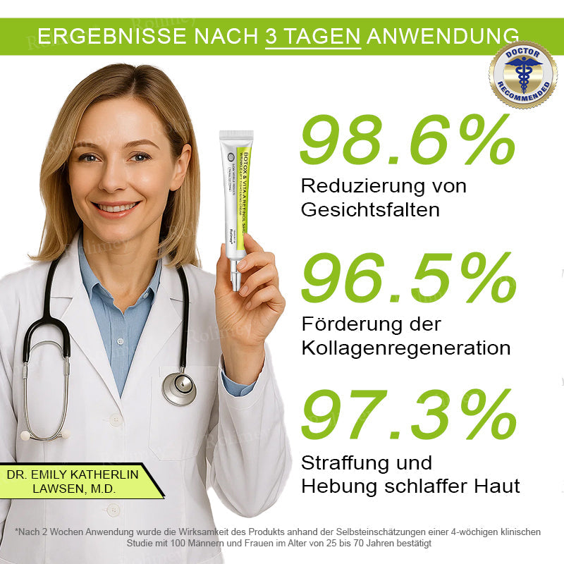 👨‍⚕️Jetzt jugendliche Haut zurückgewinnen 💫Rolimey® Botox & Vita-A Retinol Shot Falten-Lift Straffungscreme