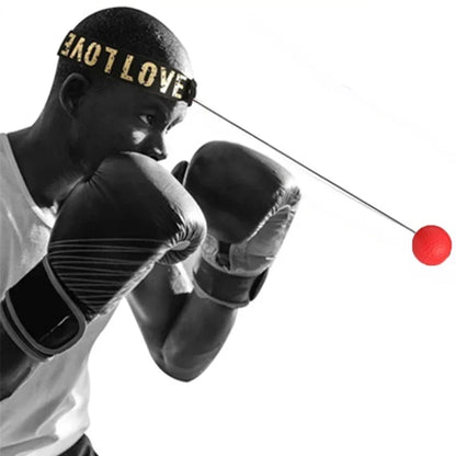 Box-Reaktionsball mit Stirnband für Reflex- und Koordinationstraining.