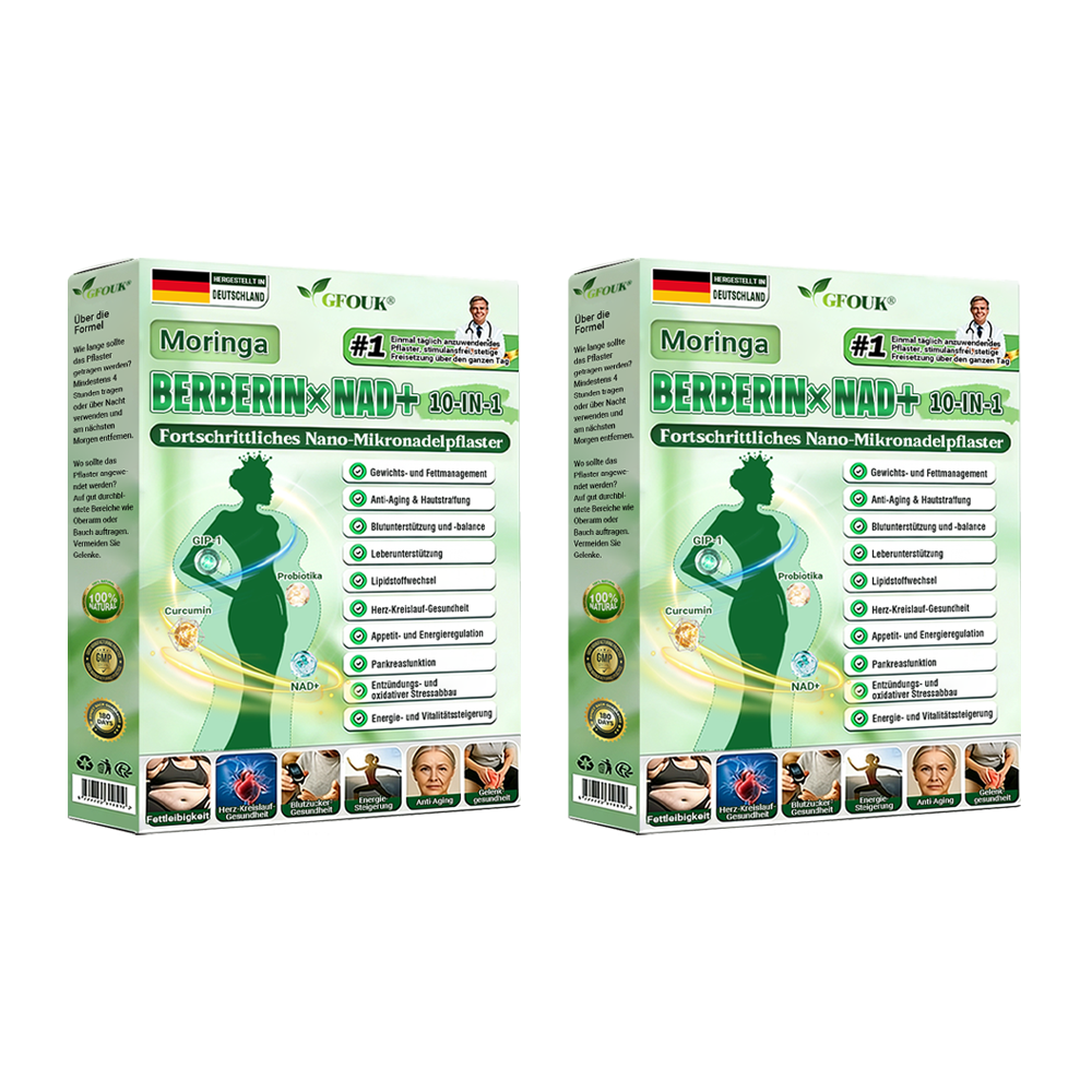 Offizieller Store 🇩🇪 |🦅𝐆𝐅𝐎𝐔𝐊® Moringa · Berberin × NAD+ 10-in-1 Advanced Nano Mikronadel-Patch 🇩🇪 (Nur einmal täglich, sichtbare Veränderungen in 7 Tagen) ✅ Für Fettleibigkeit, schlaffe Haut, Diabetes, Schlafapnoe, Gelenkprobleme und mehr
