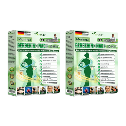 Offizieller Store 🇩🇪 |🦅𝐆𝐅𝐎𝐔𝐊® Moringa · Berberin × NAD+ 10-in-1 Advanced Nano Mikronadel-Patch 🇩🇪 (Nur einmal täglich, sichtbare Veränderungen in 7 Tagen) ✅ Für Fettleibigkeit, schlaffe Haut, Diabetes, Schlafapnoe, Gelenkprobleme und mehr