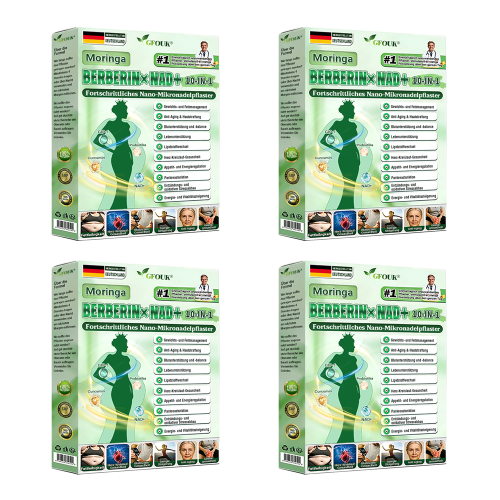 Offizieller Store 🇩🇪 |🦅𝐆𝐅𝐎𝐔𝐊® Moringa · Berberin × NAD+ 10-in-1 Advanced Nano Mikronadel-Patch 🇩🇪 (Nur einmal täglich, sichtbare Veränderungen in 7 Tagen) ✅ Für Fettleibigkeit, schlaffe Haut, Diabetes, Schlafapnoe, Gelenkprobleme und mehr