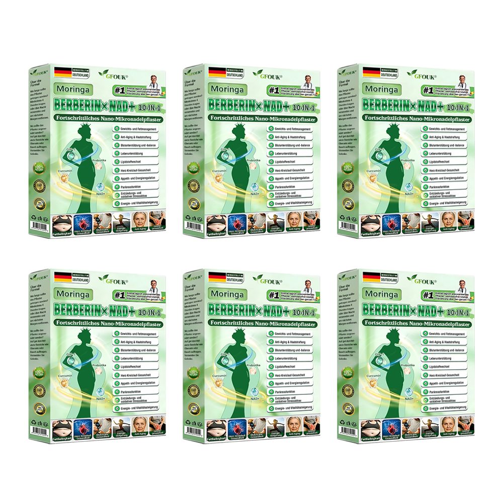 Offizieller Store 🇩🇪 |🦅𝐆𝐅𝐎𝐔𝐊® Moringa · Berberin × NAD+ 10-in-1 Advanced Nano Mikronadel-Patch 🇩🇪 (Nur einmal täglich, sichtbare Veränderungen in 7 Tagen) ✅ Für Fettleibigkeit, schlaffe Haut, Diabetes, Schlafapnoe, Gelenkprobleme und mehr