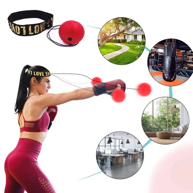 Box-Reaktionsball mit Stirnband für Reflex- und Koordinationstraining.