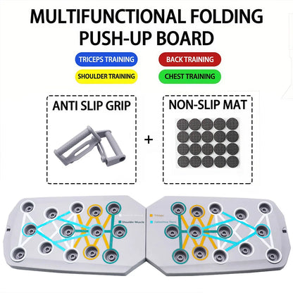 Multifunktionales Push-up-Board für Brust, Arme, Rücken und Bauch.