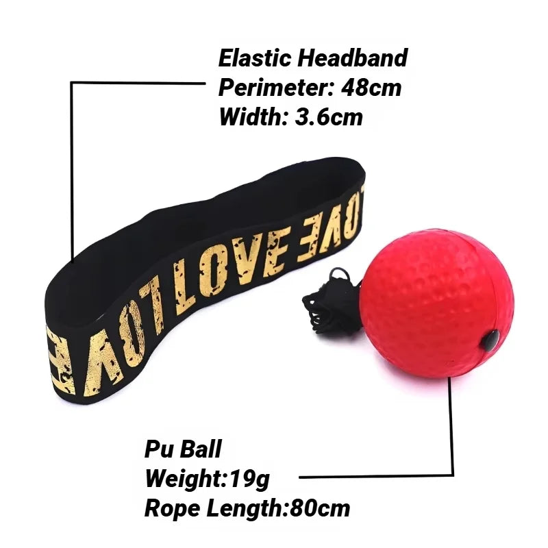 Box-Reaktionsball mit Stirnband für Reflex- und Schnelligkeitstraining.