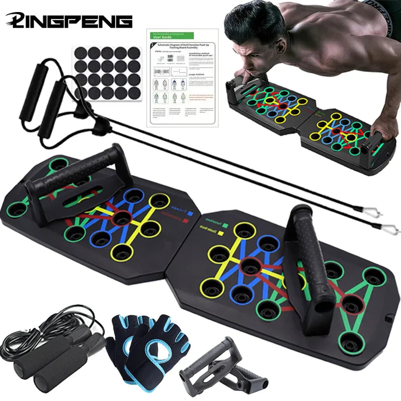 Multifunktionales Push-up-Board für Brust, Arme, Rücken und Bauch.