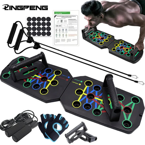 Multifunktionales Push-up-Board für Brust, Arme, Rücken und Bauch.