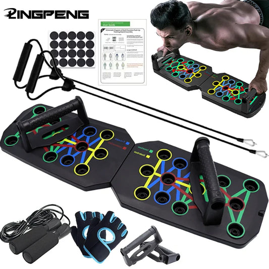 Multifunktionales Push-up-Board für Brust, Arme, Rücken und Bauch.