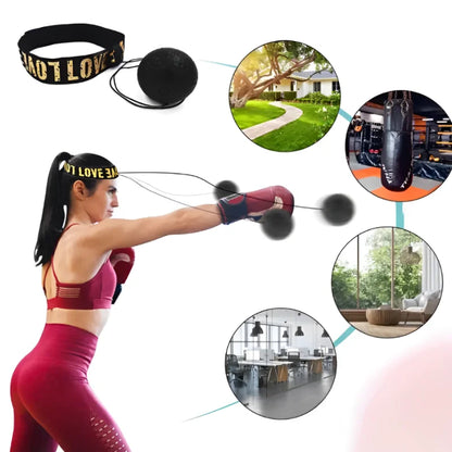 Box-Reaktionsball mit Stirnband für Reflex- und Schnelligkeitstraining.