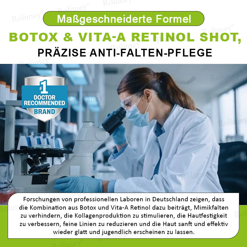 👨‍⚕️Jetzt jugendliche Haut zurückgewinnen 💫Rolimey® Botox & Vita-A Retinol Shot Falten-Lift Straffungscreme
